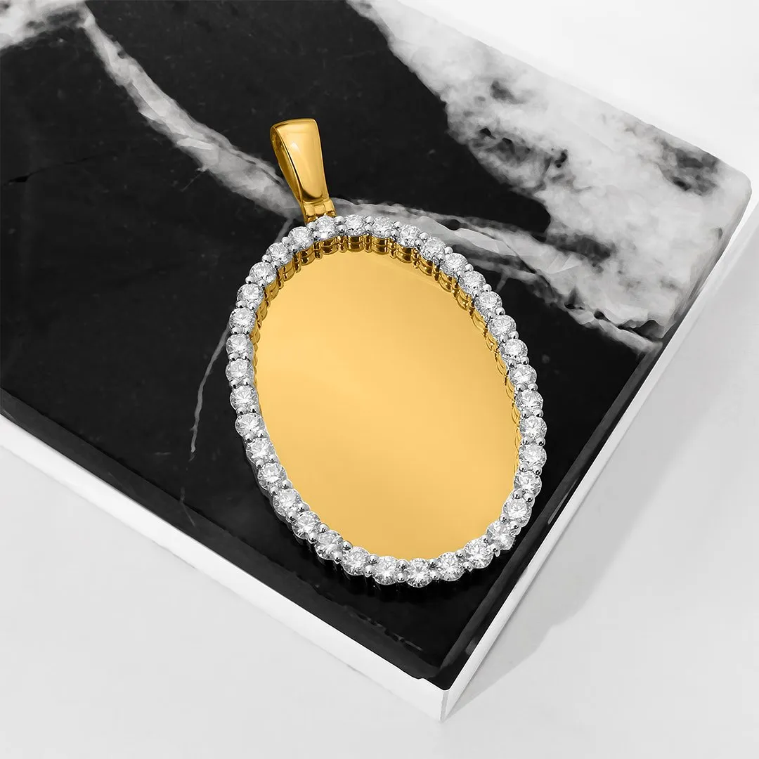 10k Yellow Gold Diamond Oval Memory Pendant 1.09 Ctw