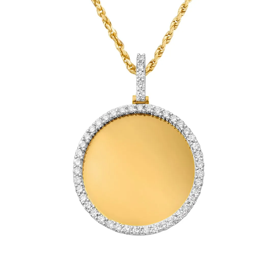 10k Yellow Gold Lab Round Memory Pendant 2.26ctw