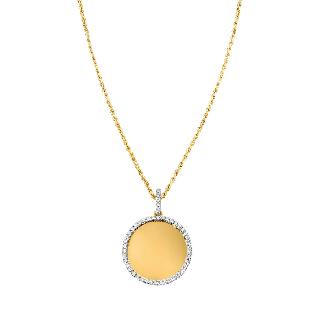 10k Yellow Gold Lab Round Memory Pendant 2.26ctw