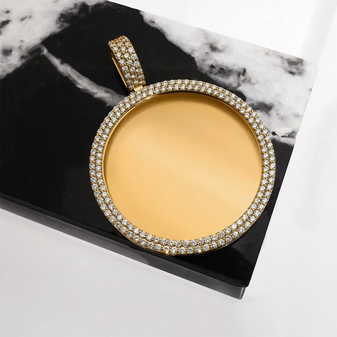 14k Yellow Gold Diamond Memory Pendant 8.93 Ctw