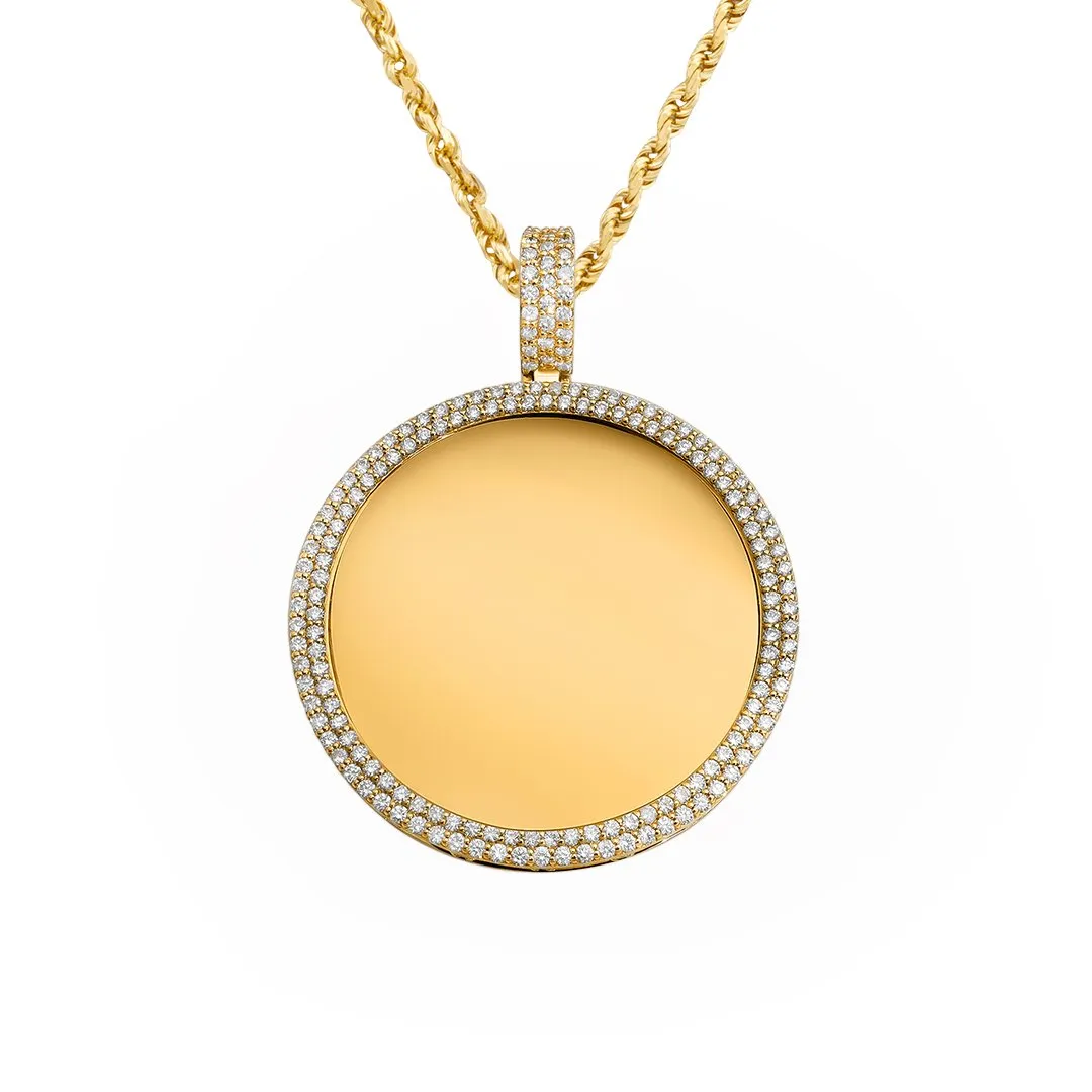 14k Yellow Gold Diamond Memory Pendant 8.93 Ctw