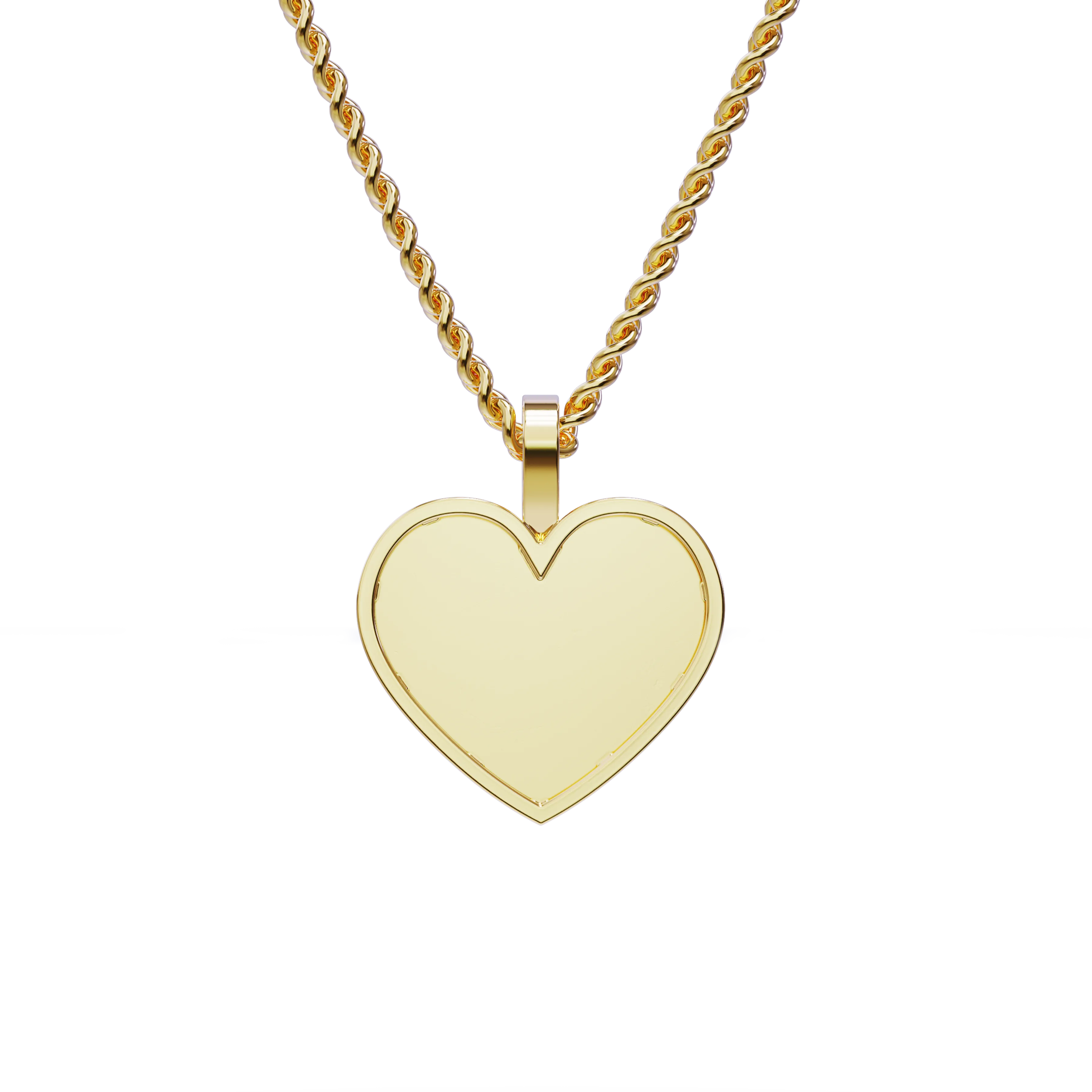 14k Yellow Gold Heart Shaped Memory Charm Pendant