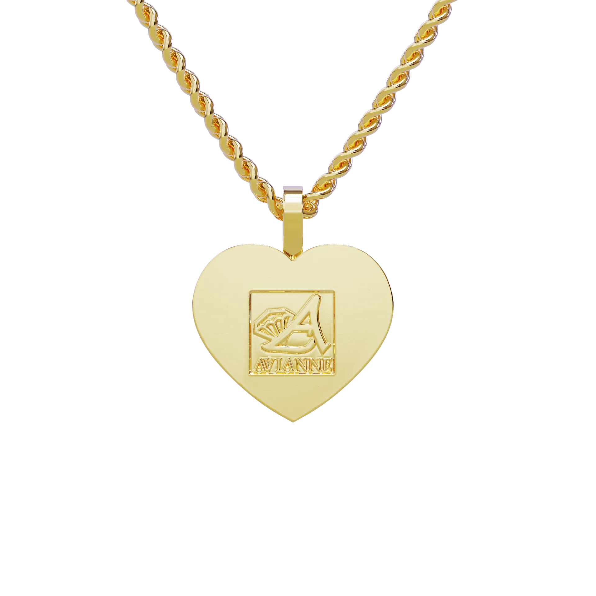 14k Yellow Gold Heart Shaped Memory Charm Pendant