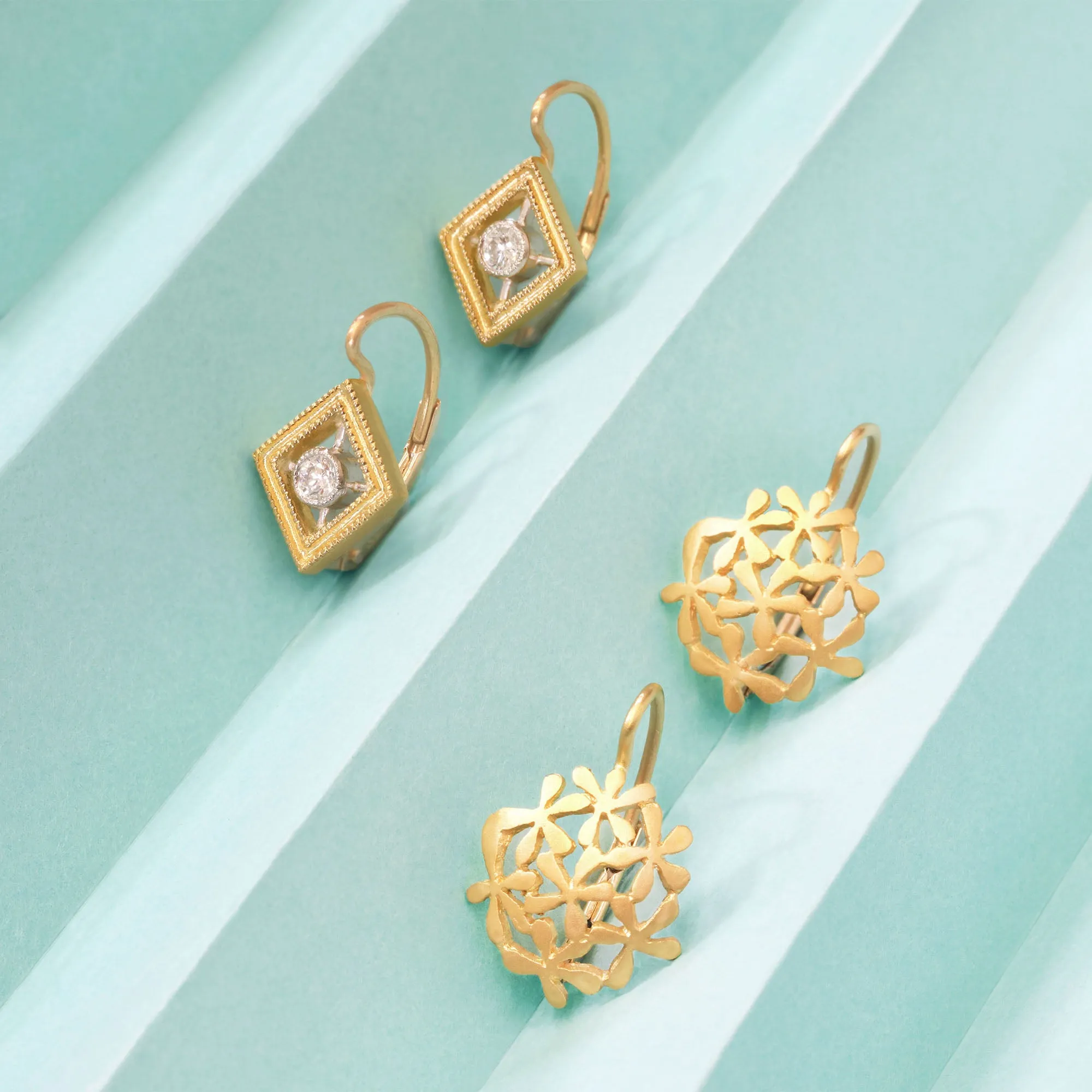 22K Gold "Baby's Breath" Earrings