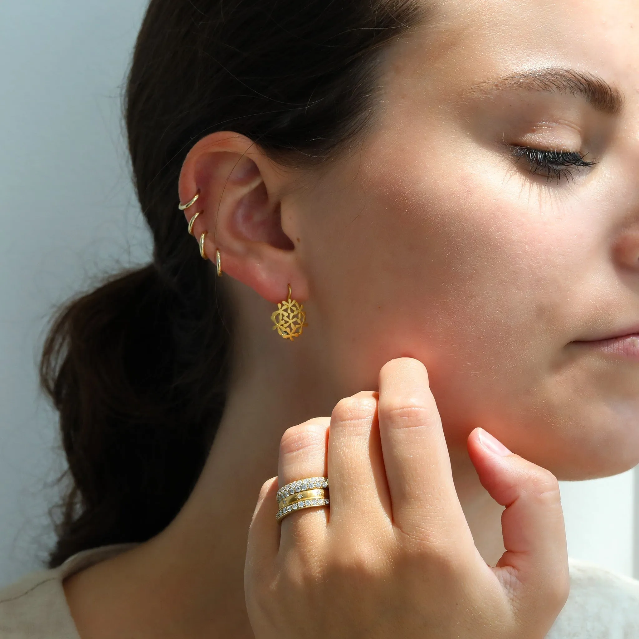 22K Gold "Baby's Breath" Earrings