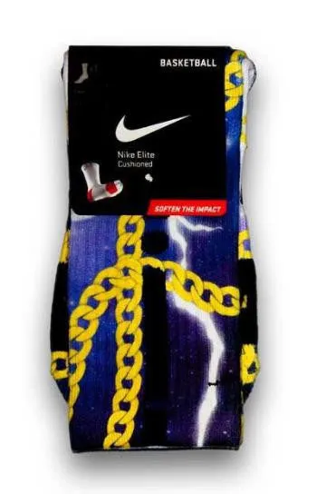 24K King Gold Chains Custom Elite Socks