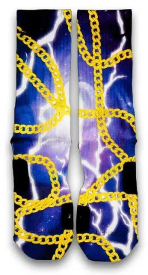24K King Gold Chains Custom Elite Socks
