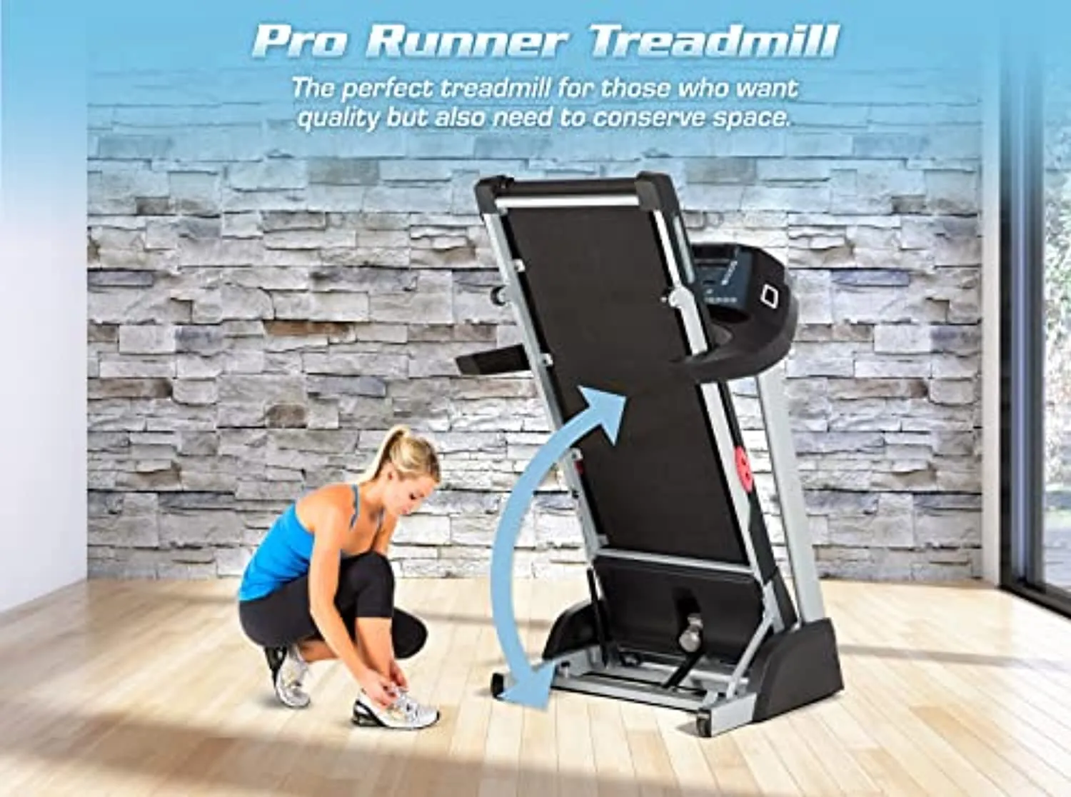 3G Cardio Pro Runner Treadmill, Silver - Space Saving Folding Treadmill - 3.0 HP - Orthopedic Belt - 350 LB User Capacity - One-Touch Speed and Incline