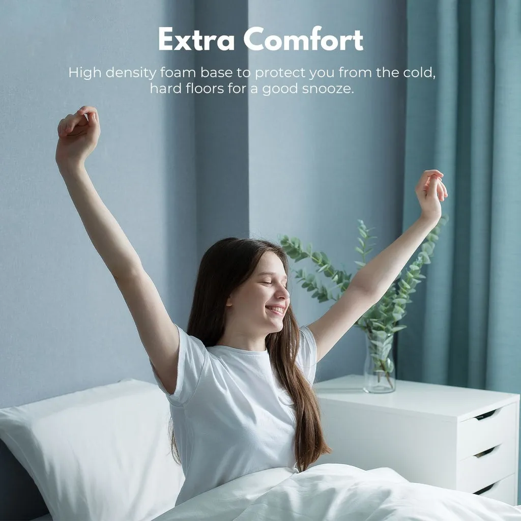 4 Fold Memory Foam Folding Mattress Dark Grey Velvet