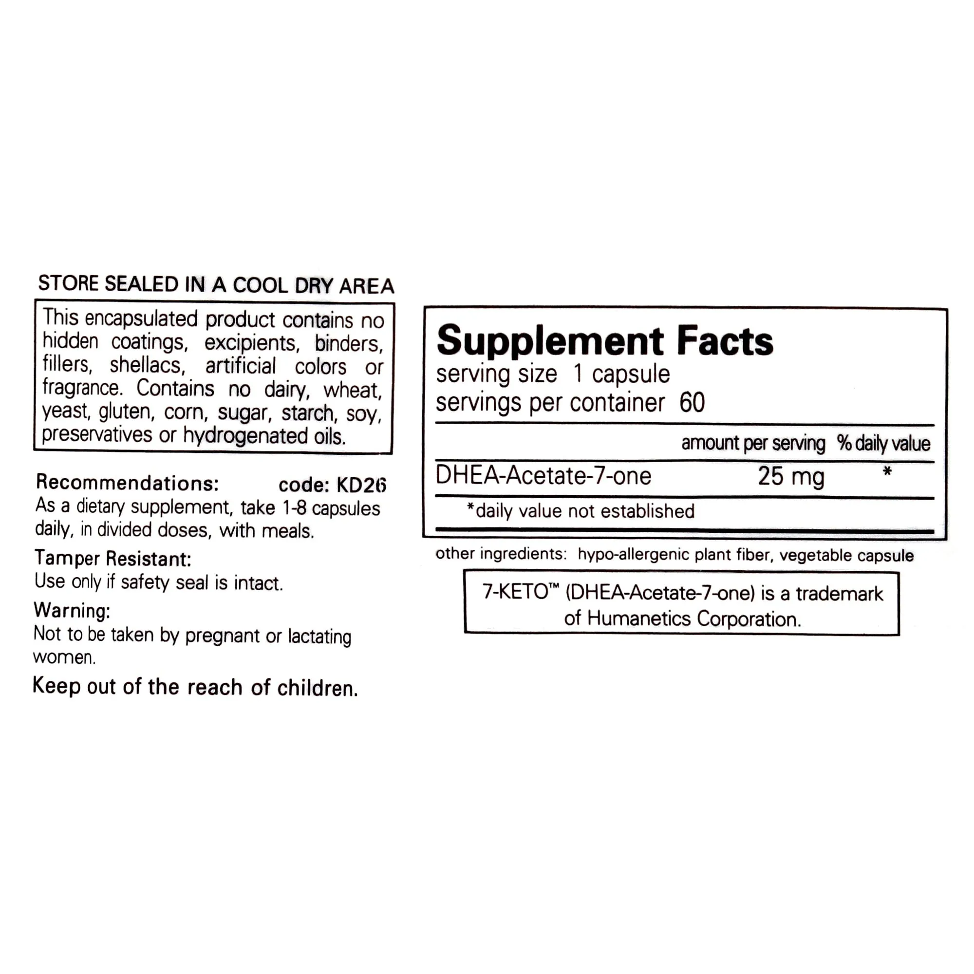 7-Keto DHEA 25mg