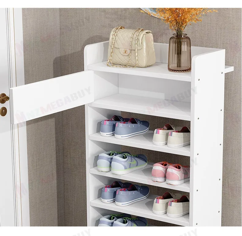 7 Tiers Wooden Shoe Rack Cabinet "White"