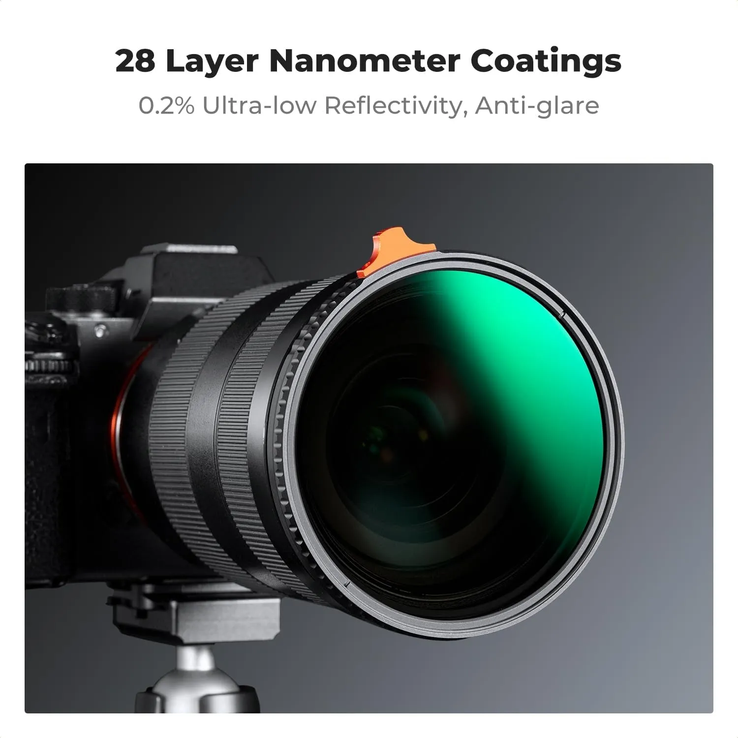 72Mm Putter Variable ND Filter ND2-ND400 (1-9 Stops) 28 Multi-Layer Coatings Import AGC Glass Adjustable Neutral Density Filter for Camera Lens (Nano-X Series)