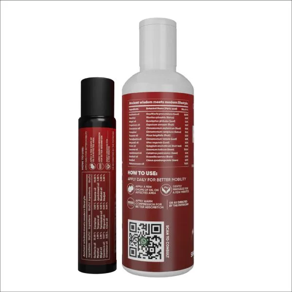 AADAR Ortho Sure Oil and Roll On Combo Pack for joint pain relief <br> (Roll On (30 ml) & Oil (100 ml))