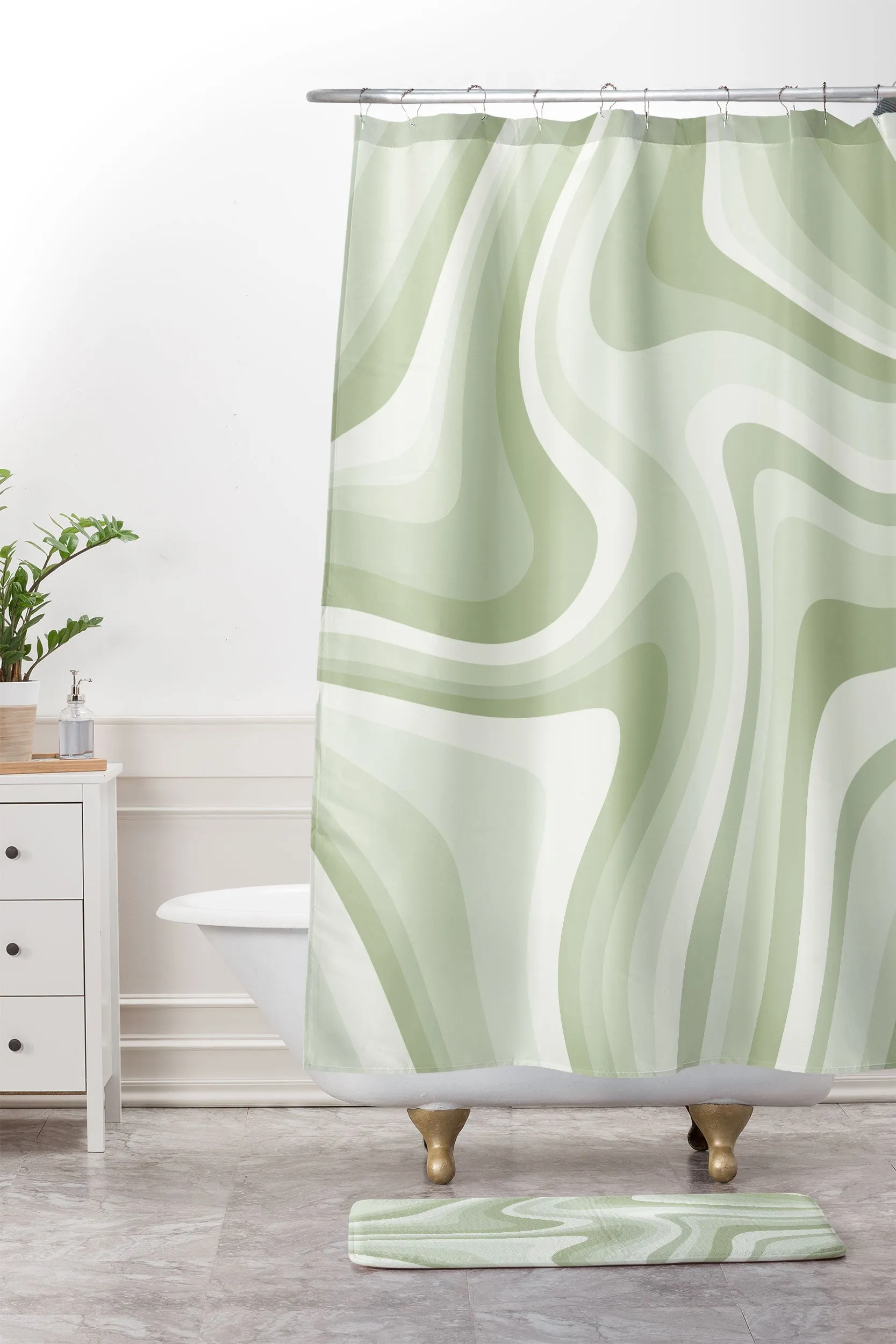 ABSTRACT WAVY STRIPES LXXVIII MEMORY FOAM BATH MAT