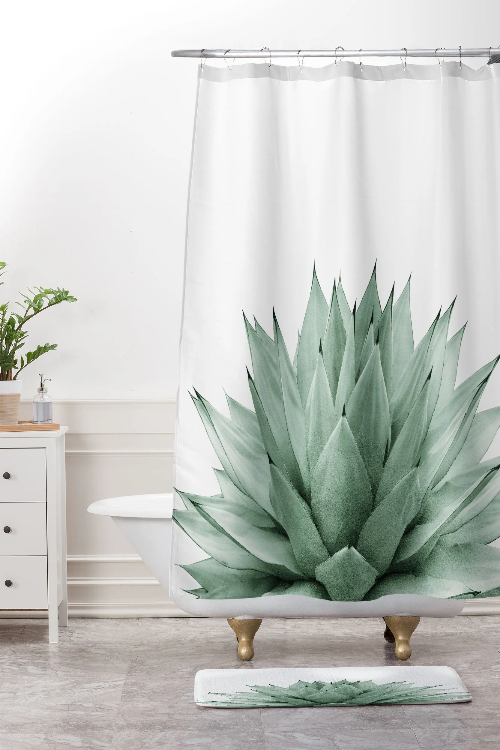AGAVE GREEN SUMMER VIBES MEMORY FOAM BATH MAT