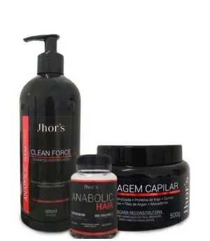 Anabolic Clean Force Reconstruction Hair Growth Treatment Kit 3 Prod. - Jhors