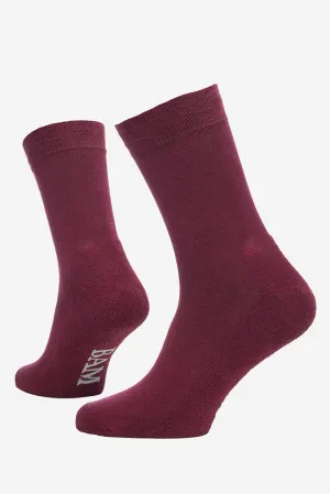 Bamboo Socks in Wine Red by BAM, Size 4-7
