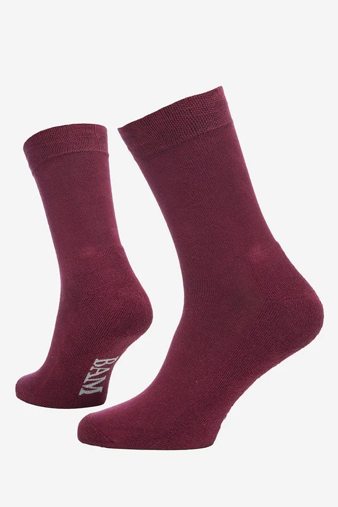 Bamboo Socks in Wine Red by BAM, Size 4-7