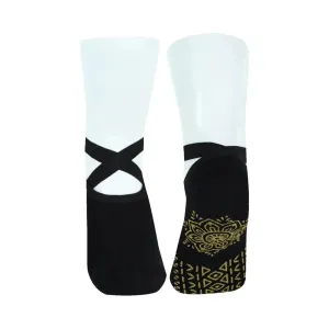 Bambukas Womens Gold Glam Grip Pilates Socks