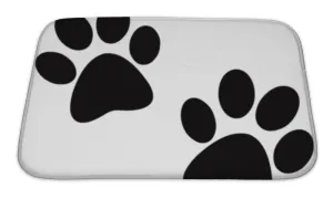 Bath Mat, Black Paw Print
