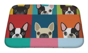 Bath Mat, Boston Terrier Pattern