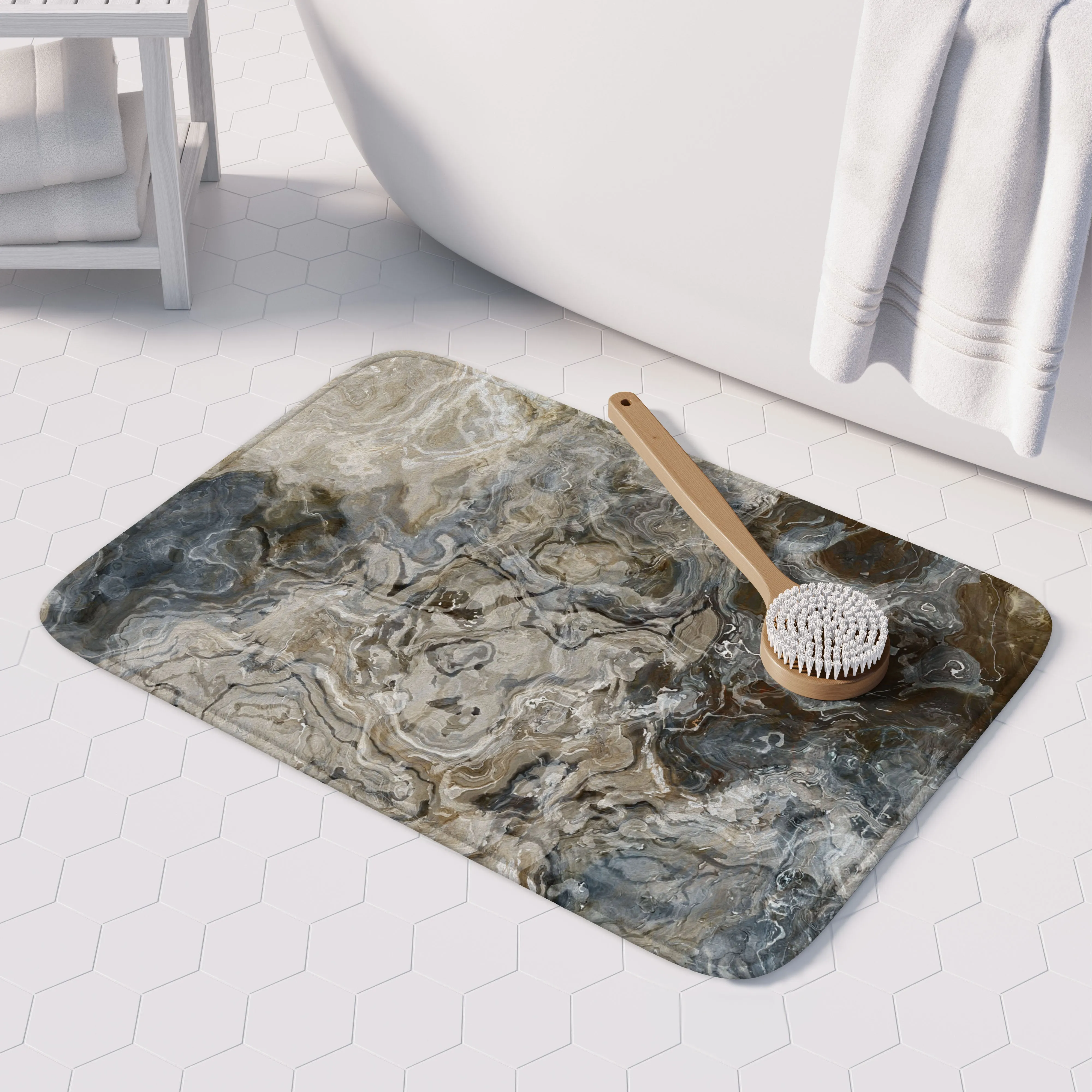 Bath Mat, Stone Poem