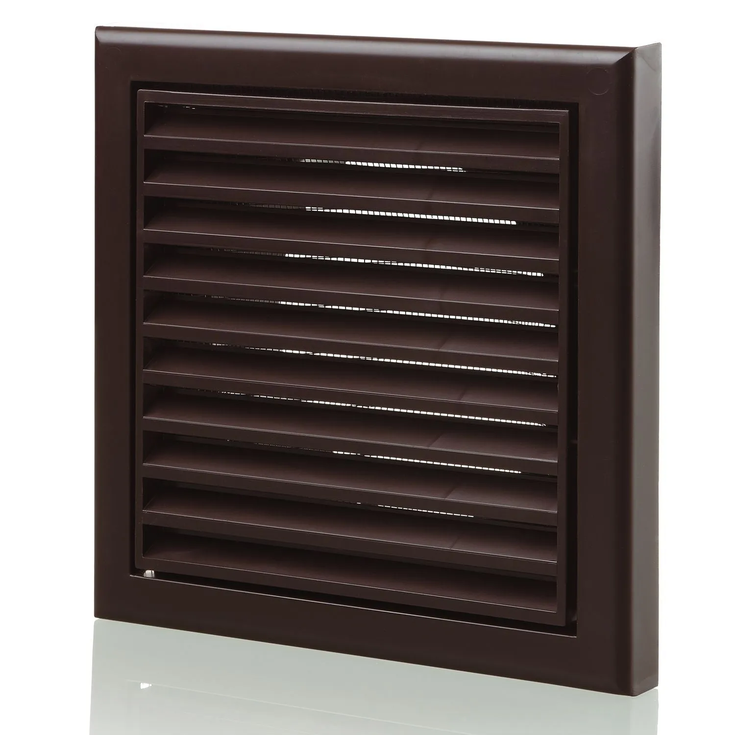 Blauberg DECOR 155X155/100S BROWN Plastic Vented Fixed Blade Air Ventilation Louvred Grille 4" 100mm