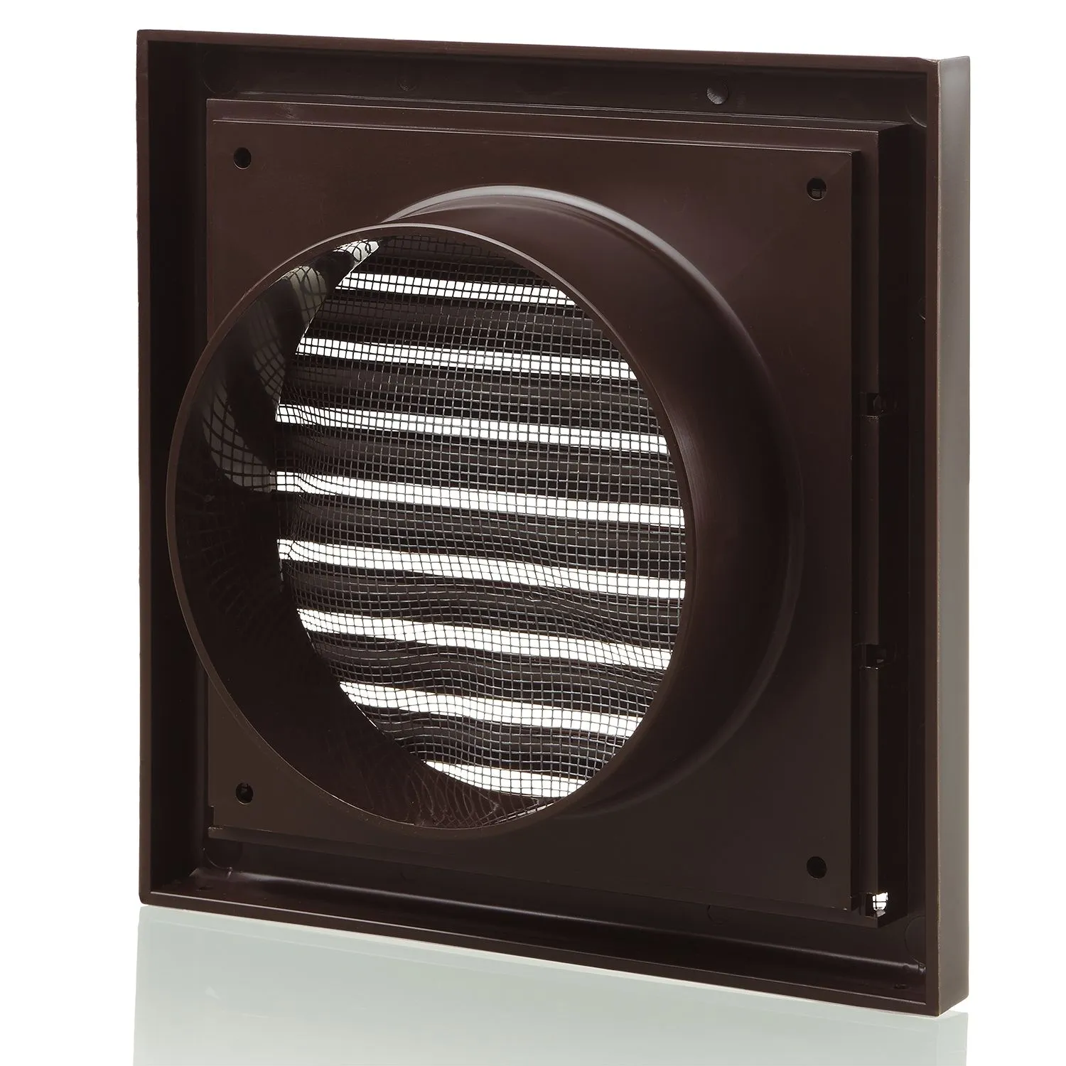 Blauberg DECOR 155X155/100S BROWN Plastic Vented Fixed Blade Air Ventilation Louvred Grille 4" 100mm
