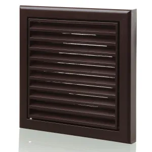 Blauberg DECOR 155X155/100S BROWN Plastic Vented Fixed Blade Air Ventilation Louvred Grille 4" 100mm