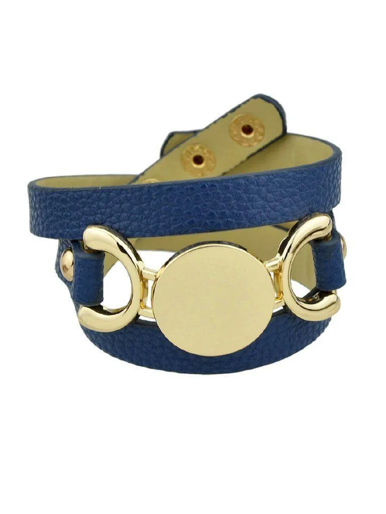 Blue Multi-Layer Winding Wide Bracelet