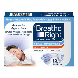 BREATHE RIGHT Nenäteippi kirkas S/M 30 kpl