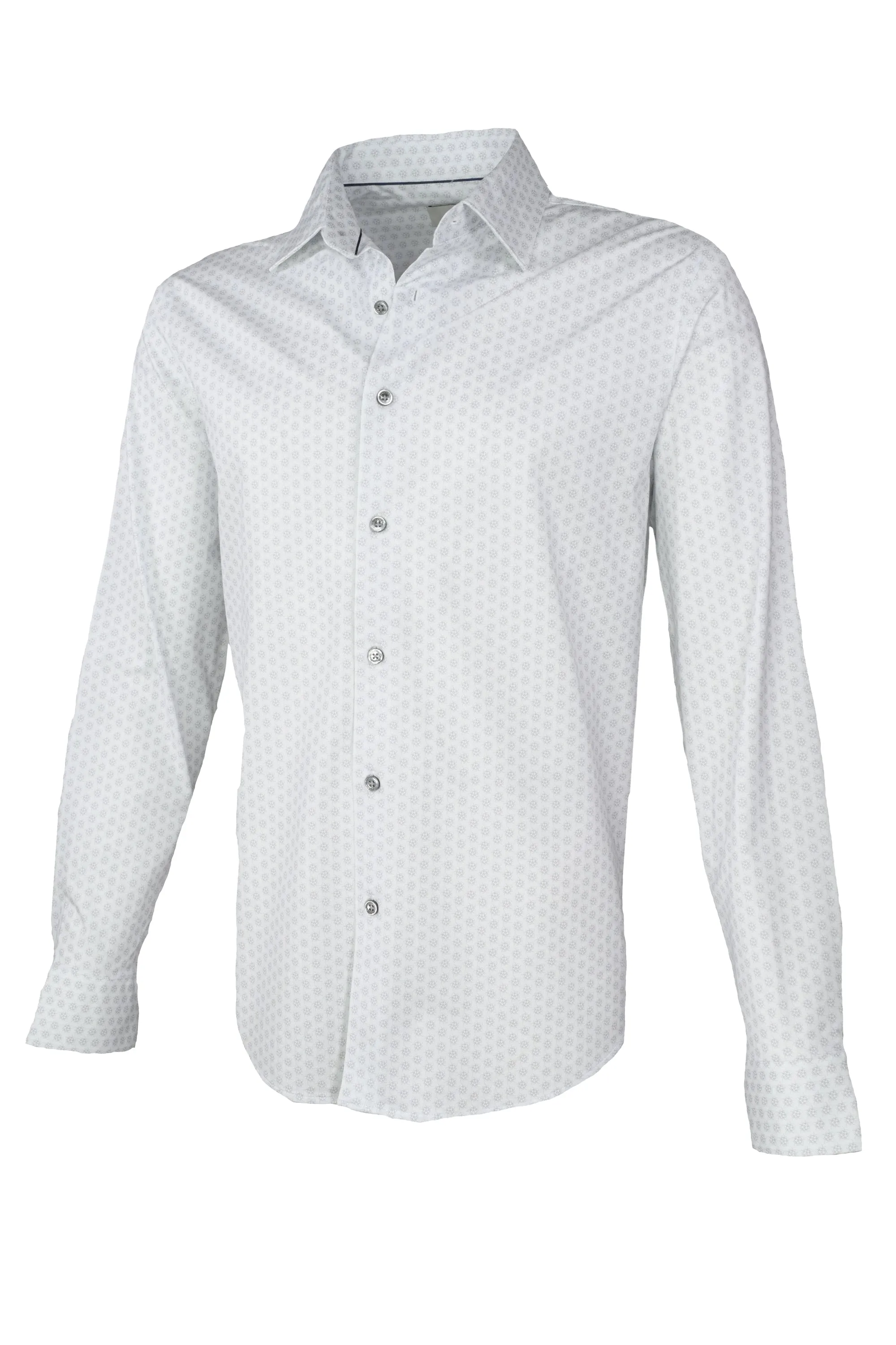 Bugatchi OoohCotton Patterned Shirt - Platinum