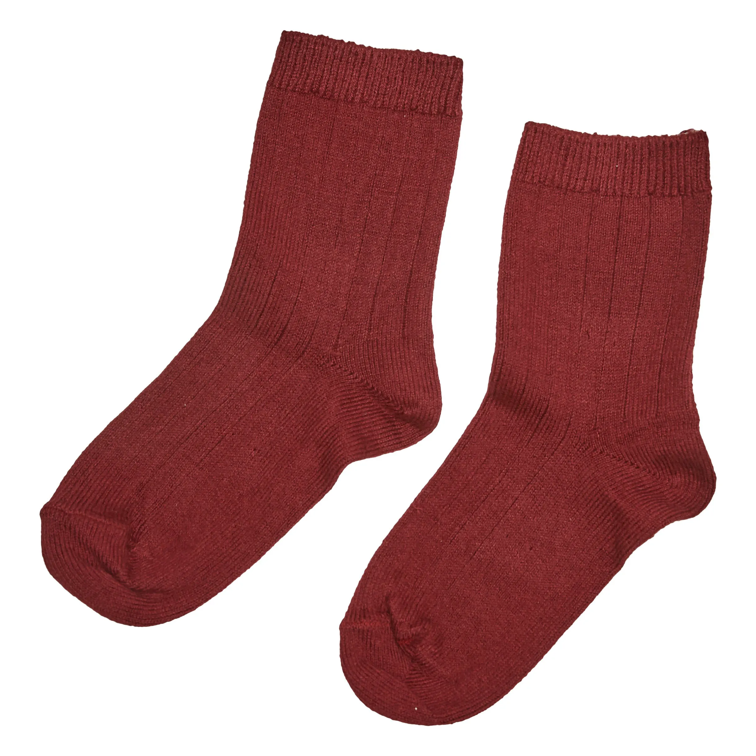 BURGUNDY RIBBED SHORT SOCKS
