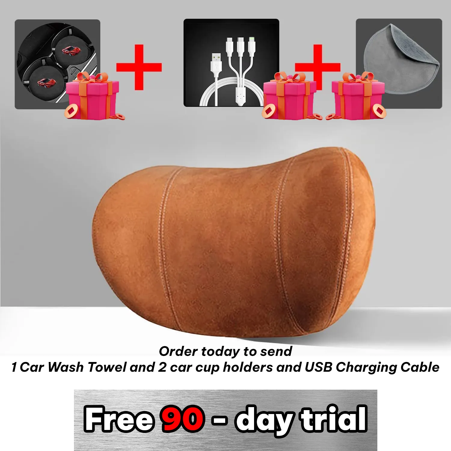 Car Headrest (2 PCS), Custom-Fit For Car, Update Version Premium Memory Foam Car Neck Pillow WATY227