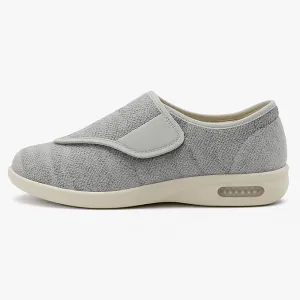 Chloe Stretch No-Tie Wide Shoes w/ Adjustable Closure - Silver