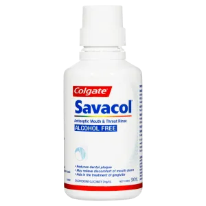 Colgate Savacol Antiseptic Mouth & Throat Rinse Alcohol Free 300mL