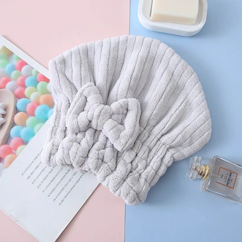 Coral Velvet Shell Absorbent Shower Cap Quick Dry Hair Cap Thickened Soft Dry Hair Towel