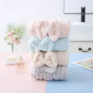 Coral Velvet Shell Absorbent Shower Cap Quick Dry Hair Cap Thickened Soft Dry Hair Towel