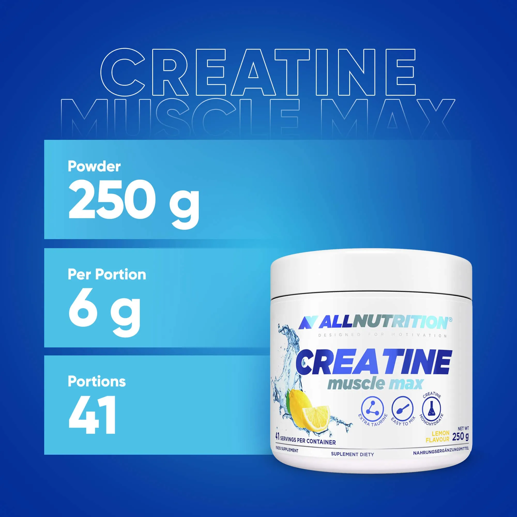 Creatine Muscle Max, Lemon - 250g