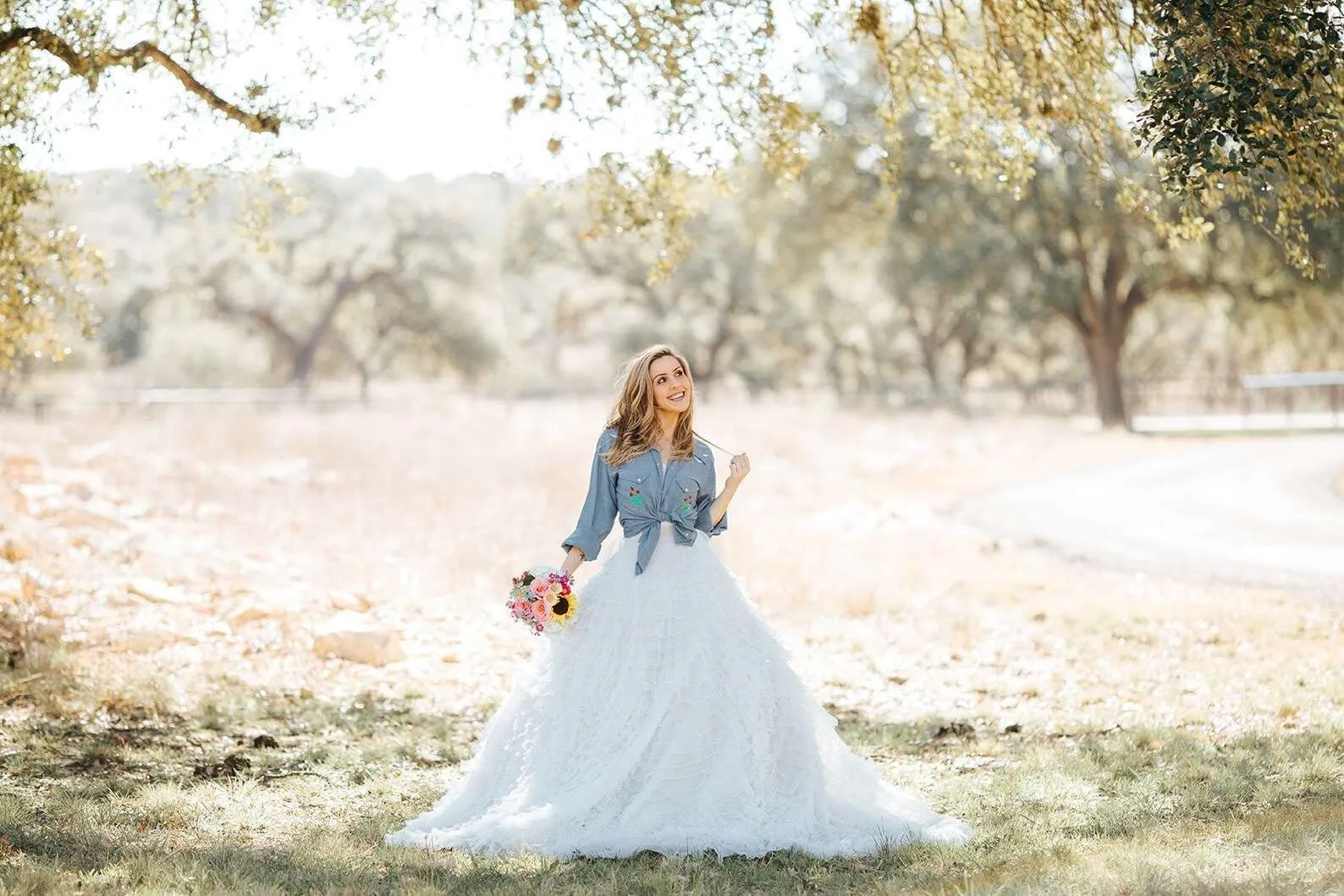 Crinkled Chiffon A-Line Overskirt Nora