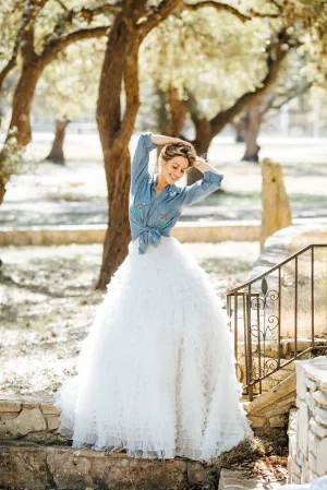 Crinkled Chiffon A-Line Overskirt Nora