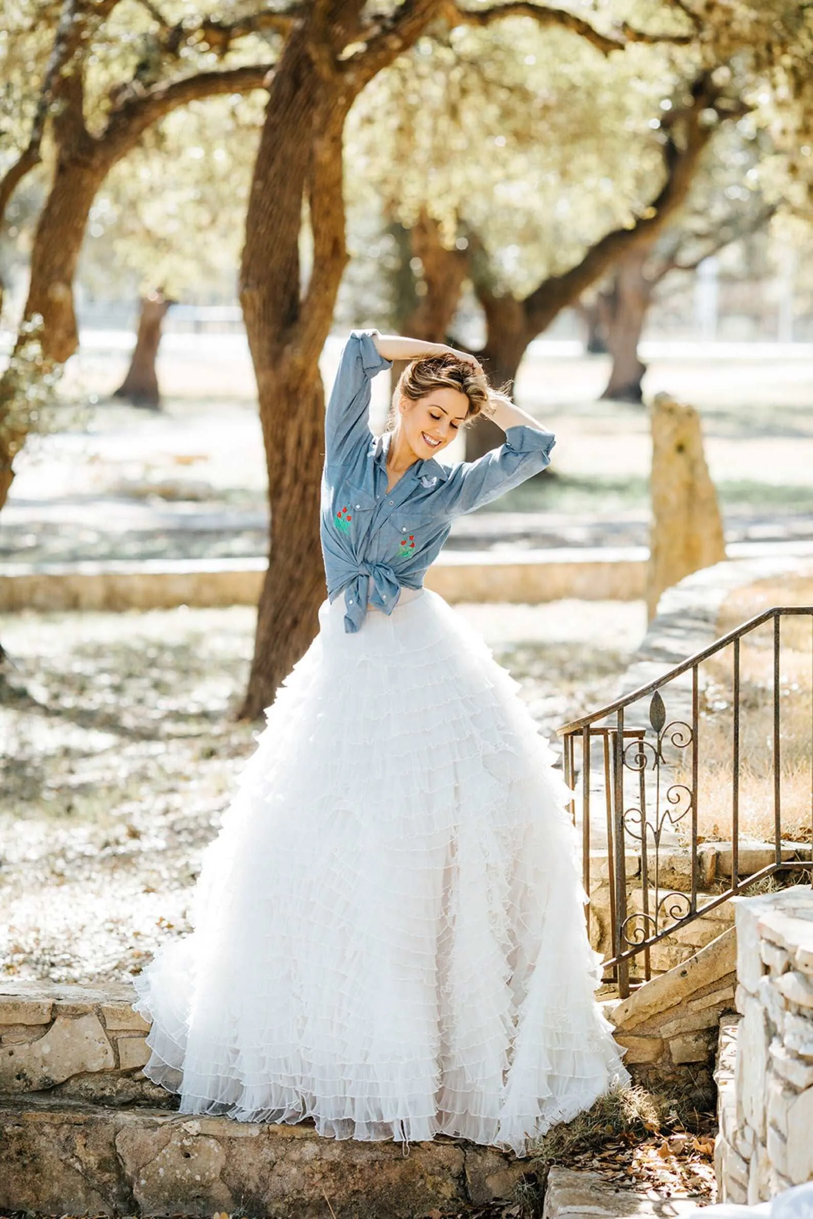 Crinkled Chiffon A-Line Overskirt Nora