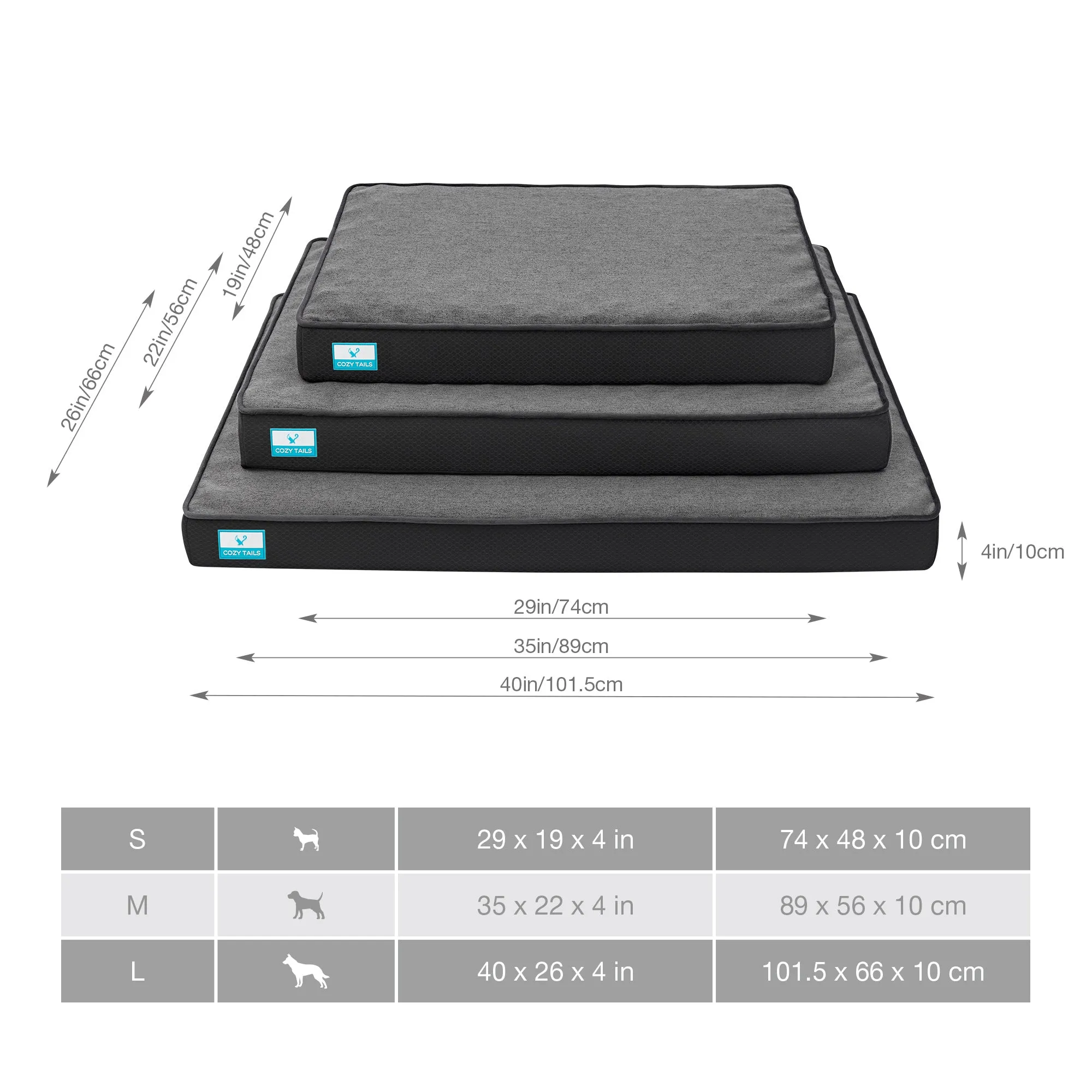 CT004  Egg Crate Bamboo Charcoal Foam/Memory Foam Pet Bed