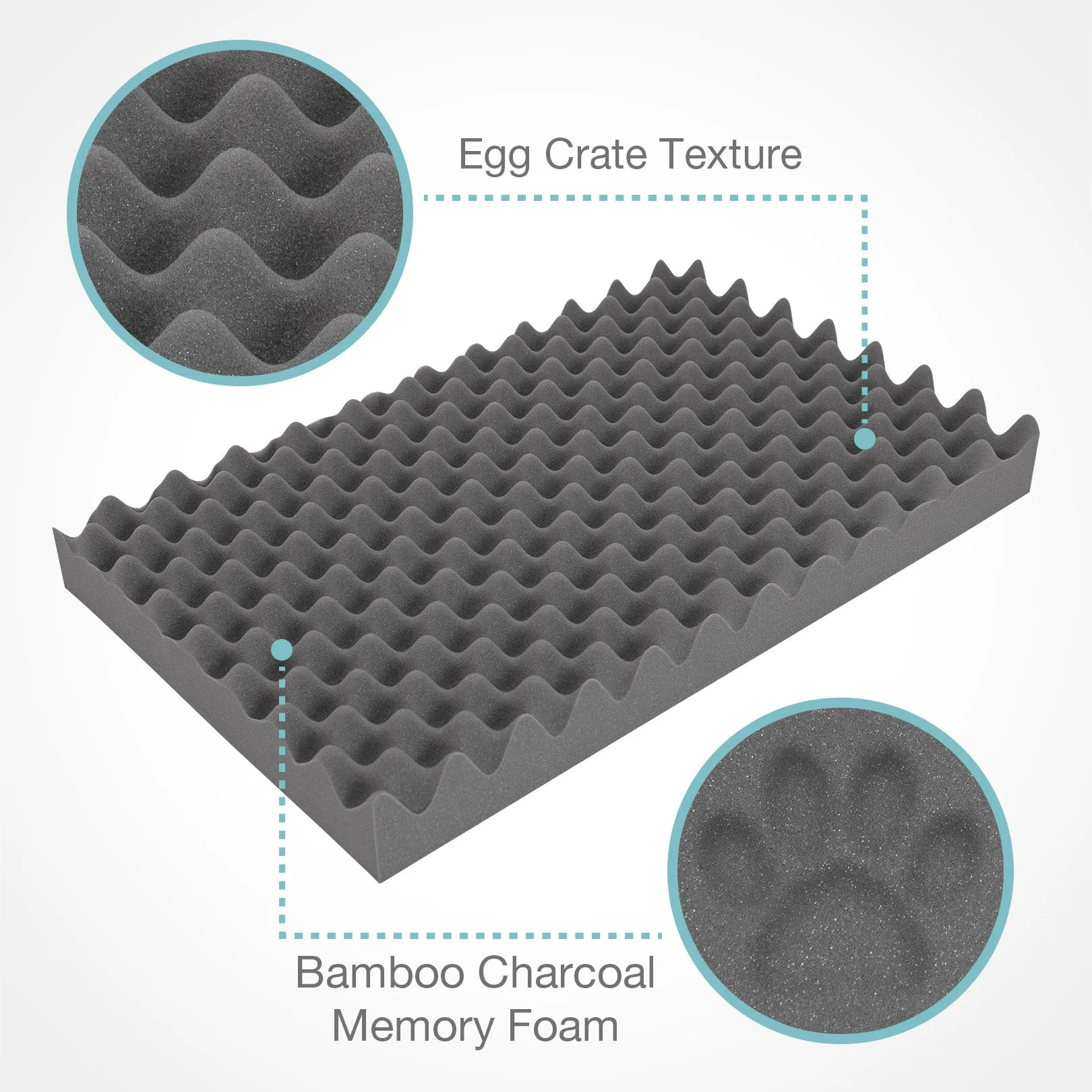 CT004  Egg Crate Bamboo Charcoal Foam/Memory Foam Pet Bed