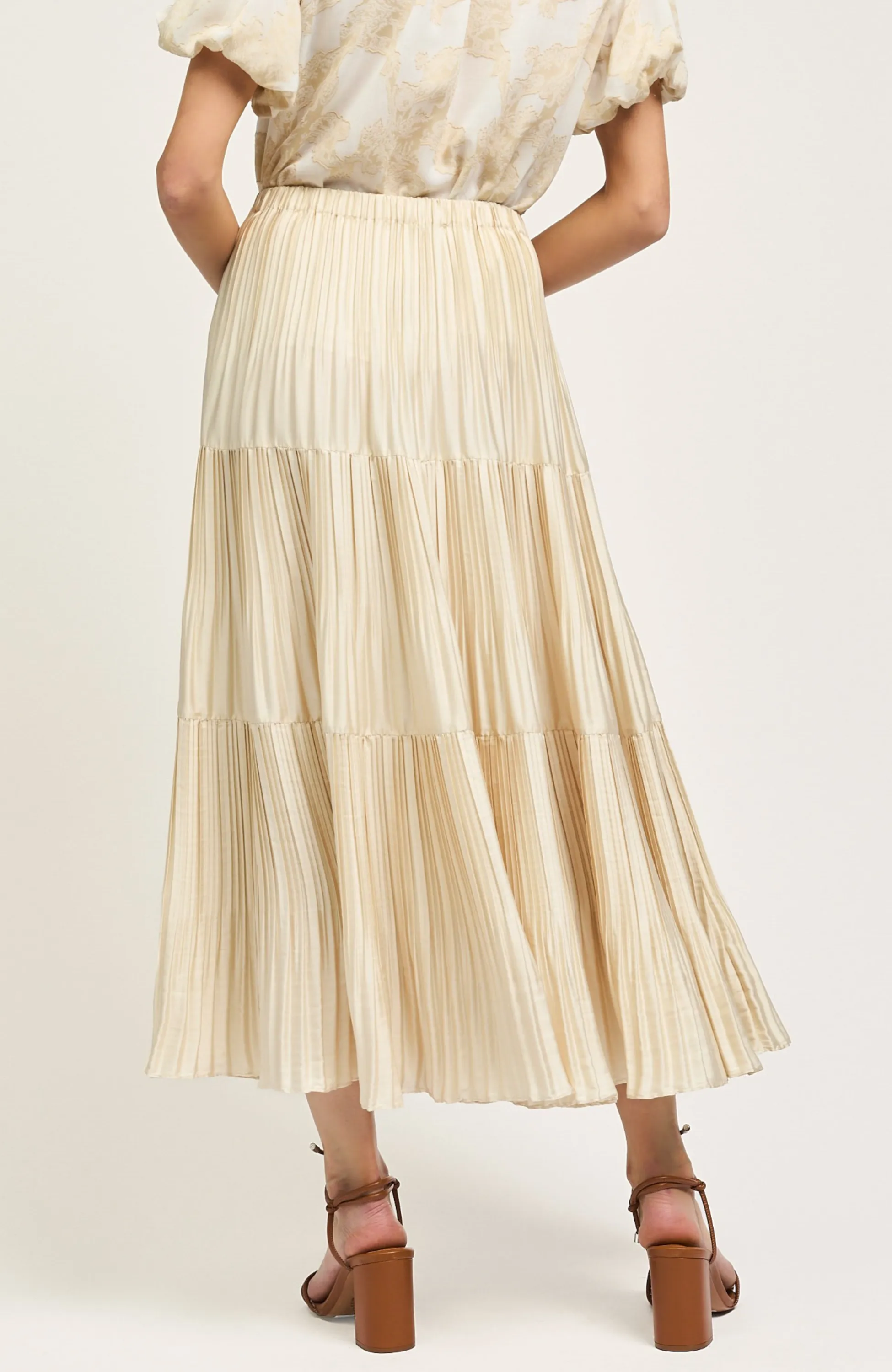Current Air - Pleated Tiered Midi Skirt
