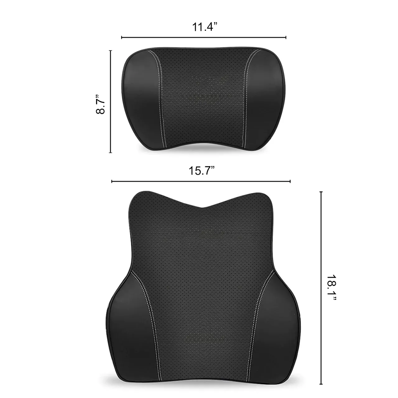 Custom Text For Car Headrest Neck Pillow and Lumbar Support Back Cushion Kit, Compatible with All Cars, Memory Foam Erognomic Design Universal Fit Muscle Pain and Tension Relief for Car Seat FT13992