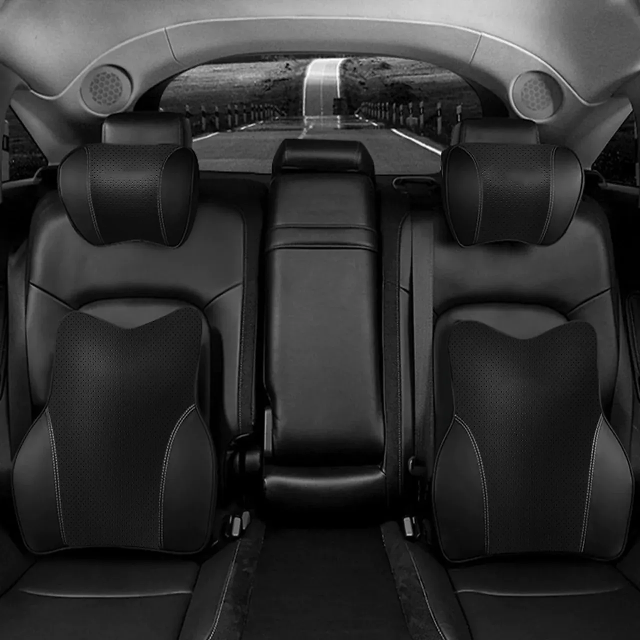 Custom Text For Car Headrest Neck Pillow and Lumbar Support Back Cushion Kit, Compatible with All Cars, Memory Foam Erognomic Design Universal Fit Muscle Pain and Tension Relief for Car Seat FT13992