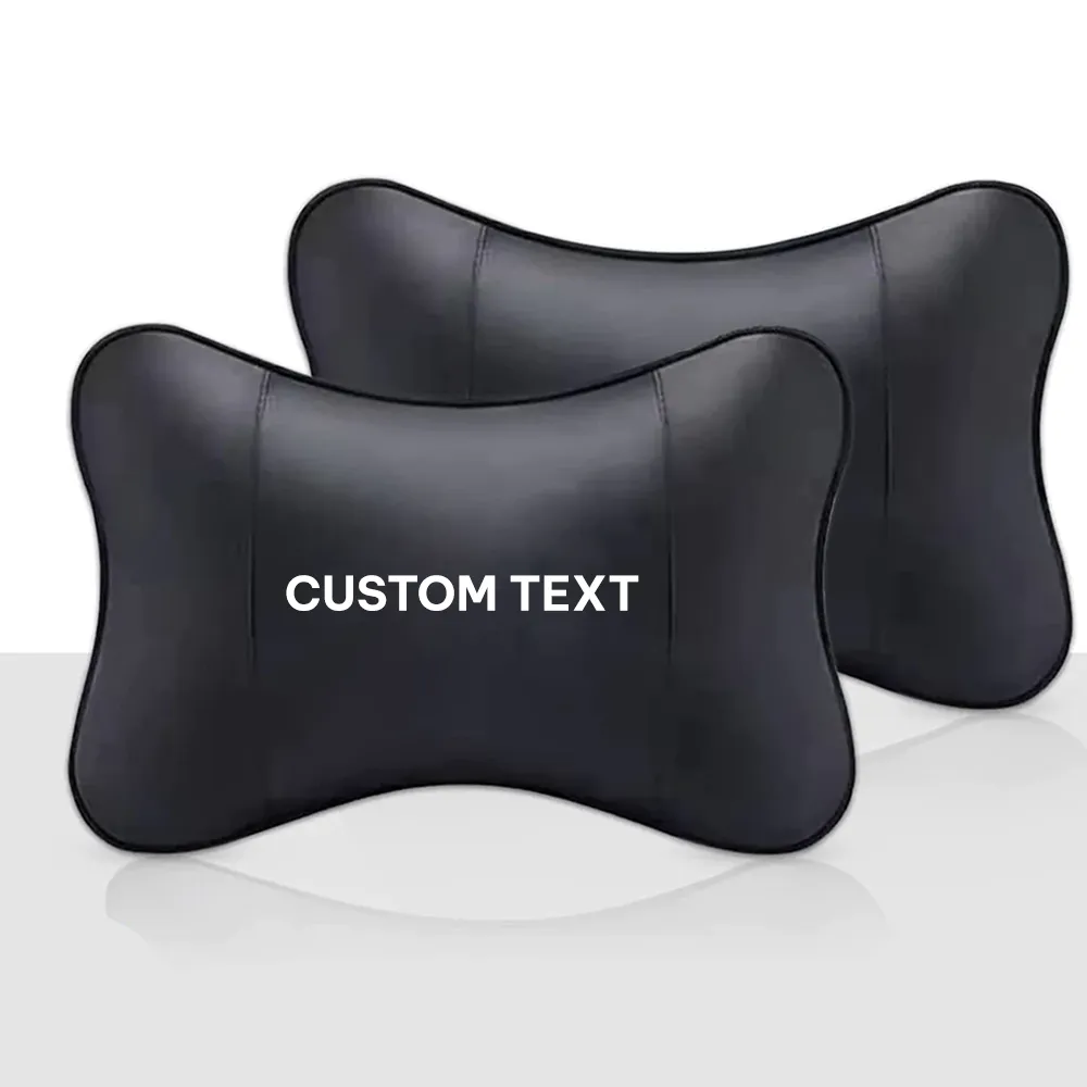 Custom Text For For Thickened Foam Car Neck Pillow, Compatible with All Cars, Soft Leather Headrest (2 Pieces) for Driving Home Office FM13990