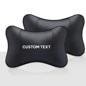 Custom Text For For Thickened Foam Car Neck Pillow, Compatible with All Cars, Soft Leather Headrest (2 Pieces) for Driving Home Office FM13990