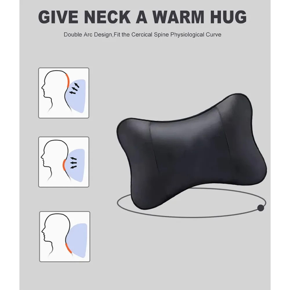 Custom Text For For Thickened Foam Car Neck Pillow, Compatible with All Cars, Soft Leather Headrest (2 Pieces) for Driving Home Office FM13990